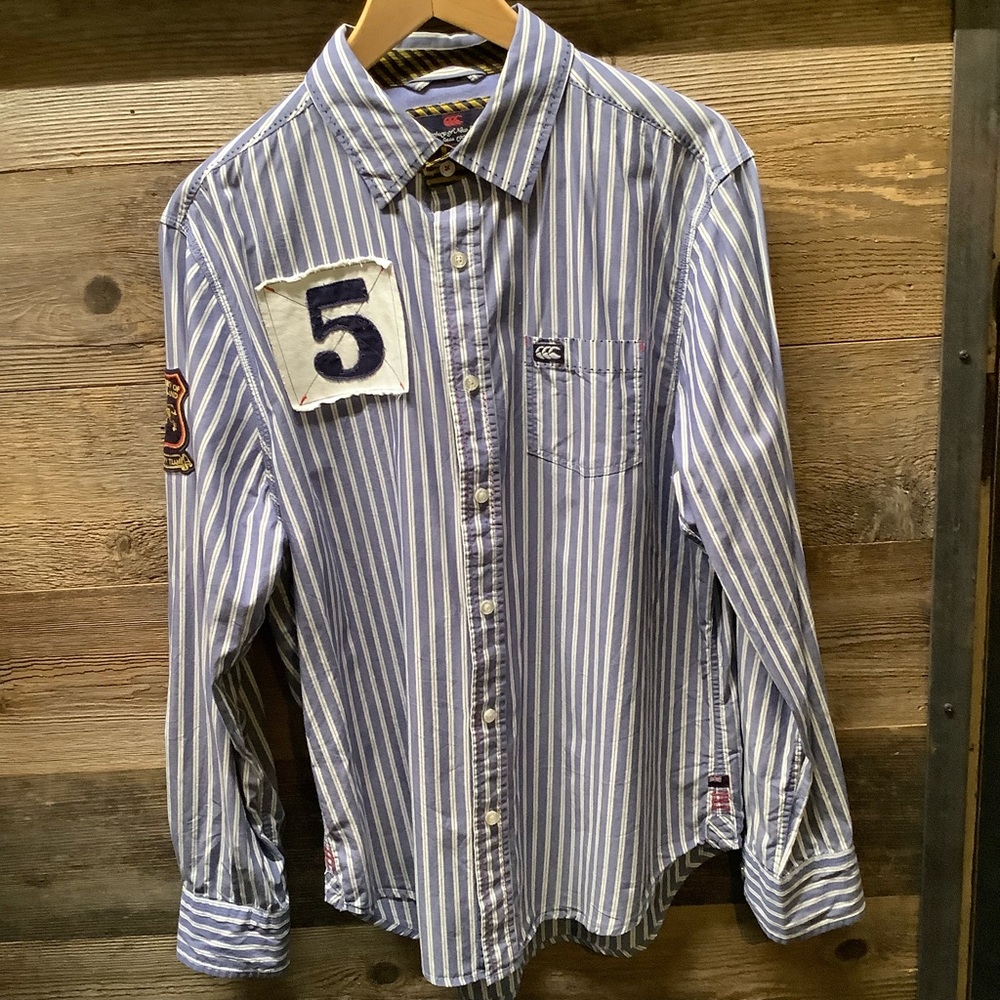 Canterbury of New Zealand Button Up Shirt, Mens Size L
